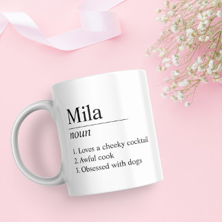 Noir et blanc Nom personnalisé Définition Mug