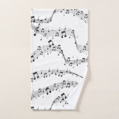 Noir et blanc note musicienne Motif (Serviette à main)