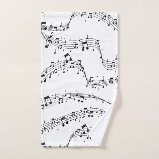 Noir et blanc note musicienne Motif (Serviette à main)