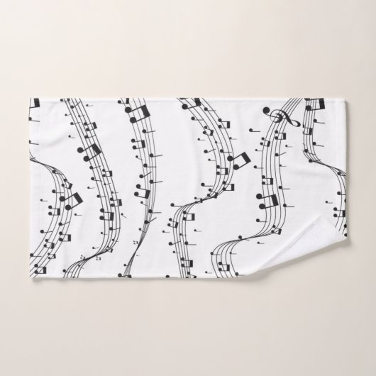 Noir et blanc note musicienne Motif (Serviette à main)