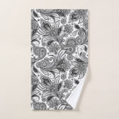 Noir et blanc paisley (Serviette à main)