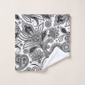 Noir et blanc paisley (Gant de toilette)