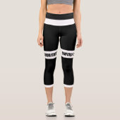 Noir et blanc personnalisable leggings haute taill (Recto)