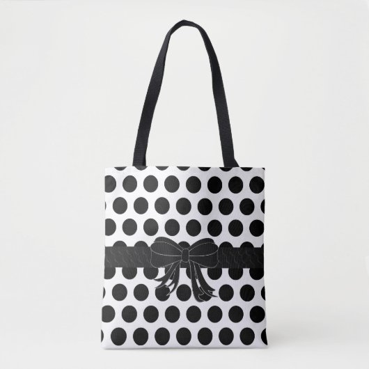 Noir et blanc - pois - sac à main/Fourre-tout (Devant)