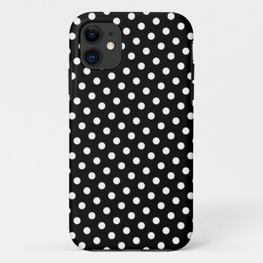 Noir et blanc Polka Motif iPhone 5 Coque (Dos)