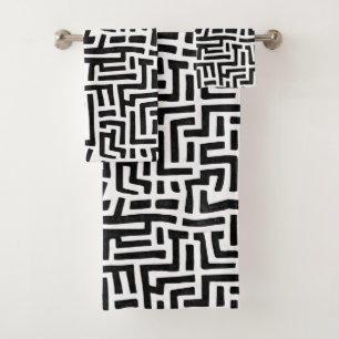 Noir et blanc Pop Art Maze Motif