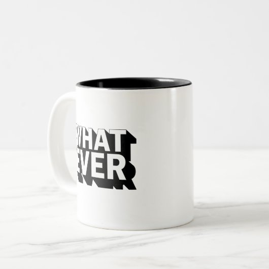 Noir et blanc QUOI QUE CE SOIT Mug (Devant gauche)