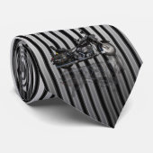 Noir et blanc rayé de cravate avec des (Roulé)