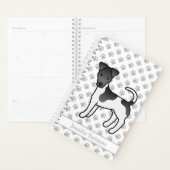 Noir et blanc Renard Lisse Terrier Chien et nom (Devant avec enveloppe)