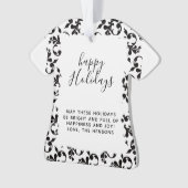 Noir et blanc Rococo Joyeux Vacances Script (devant)