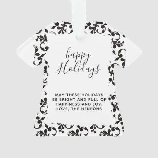 Noir et blanc Rococo Joyeux Vacances Script (dos)