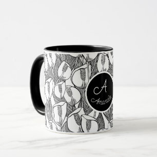Noir Et Blanc Romantique Paix Lily Mug