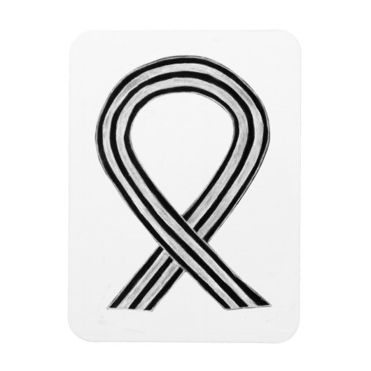 Noir et blanc Ruban Magnets de sensibilisation au (Vertical)