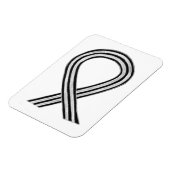 Noir et blanc Ruban Magnets de sensibilisation au (Côté Gauche)
