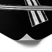 Noir et blanc Sensibilisation Ruban Ange Poster (Coin)