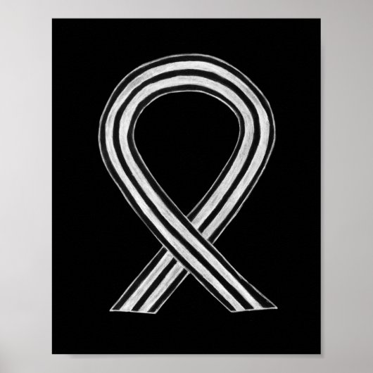 Noir et blanc Sensibilisation Ruban Ange Poster (Devant)