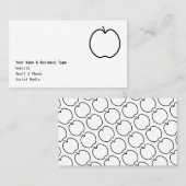 Noir et blanc Simple Apple Design Carte de visite (Devant / Derrière)