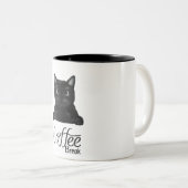 Noir et blanc Simple Cute Café Break Mug (Devant droit)