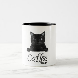 Noir et blanc Simple Cute Café Break Mug