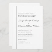 Noir et blanc Simple élégante invitation de mariag (Devant / Derrière)