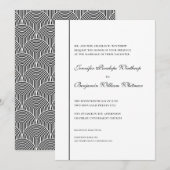 Noir et blanc Simple élégante invitation de mariag (Devant / Derrière)