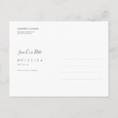 Noir et blanc Simple Enregistrer la date Carte pos (Dos)