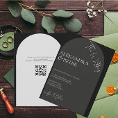 Noir et blanc simples | Faire-part de mariage arc