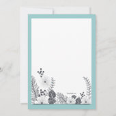 Noir et blanc sur invitation bleue (Dos)