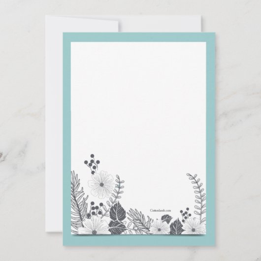 Noir et blanc sur invitation bleue (Dos)