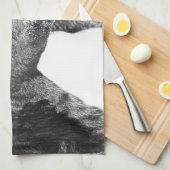 Noir et blanc sur la serviette de cuisine de (Quart Plié)