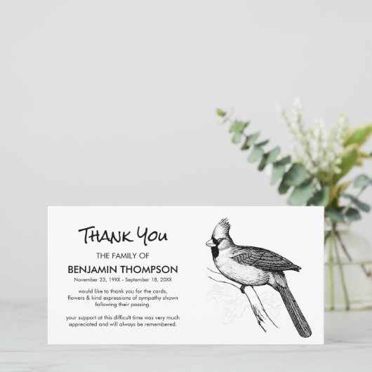 Noir et blanc Symbole cardinal Merci funéraire (Debout devant)