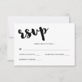 Noir et Blanc Typographie Mariage Rsvp Réponse (Devant)