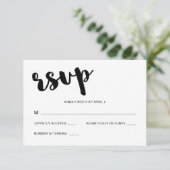 Noir et Blanc Typographie Mariage Rsvp Réponse (Debout devant)