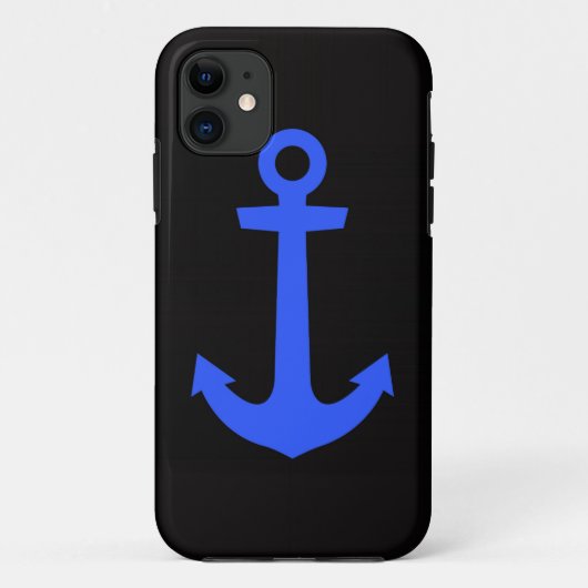 noir et bleu d'Ancre de coque iphone (Dos)