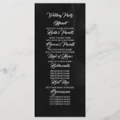 Noir et Bourgogne Red Floral programmes de mariage (Dos)