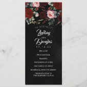 Noir et Bourgogne Red Floral programmes de mariage (Devant)