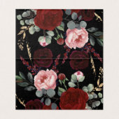 Noir et Bourgogne Rouge Floral Élégant (Inside Unfolded)