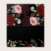 Noir et Bourgogne Rouge Floral Élégant (Outside Unfolded)