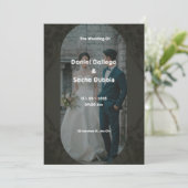 Noir et Brown Faire-part de mariage simple (Debout devant)