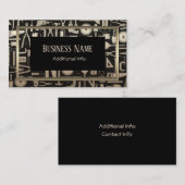 Noir et carte de visite 3 d'outils d'atelier d'or (Devant / Derrière)