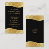 Noir et carte de visite de damassé d'or (Devant / Derrière)