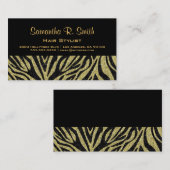 Noir et carte de visite de professionnel de zèbre (Devant / Derrière)