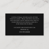 Noir et carte de visite scintillant d'ouvrière (Dos)