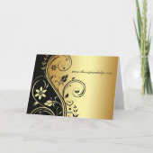 Noir et carte florale de jour de mères de rouleau (Dos)