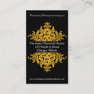 Noir et cartes de clôture de mariage d'or