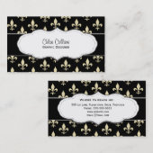 Noir et cartes de visite de Gold Fleur de Lis (Devant / Derrière)