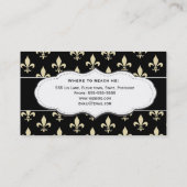 Noir et cartes de visite de Gold Fleur de Lis (Dos)