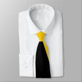 Noir et cravate diagonale de Large-Rayure d'or (Attaché)