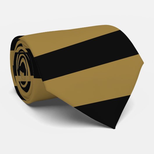 Noir et cravate Horizontal-Rayée d'or (Roulé)