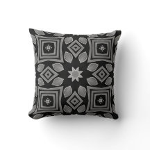 Noir et gris Design moderne Jeter Oreiller